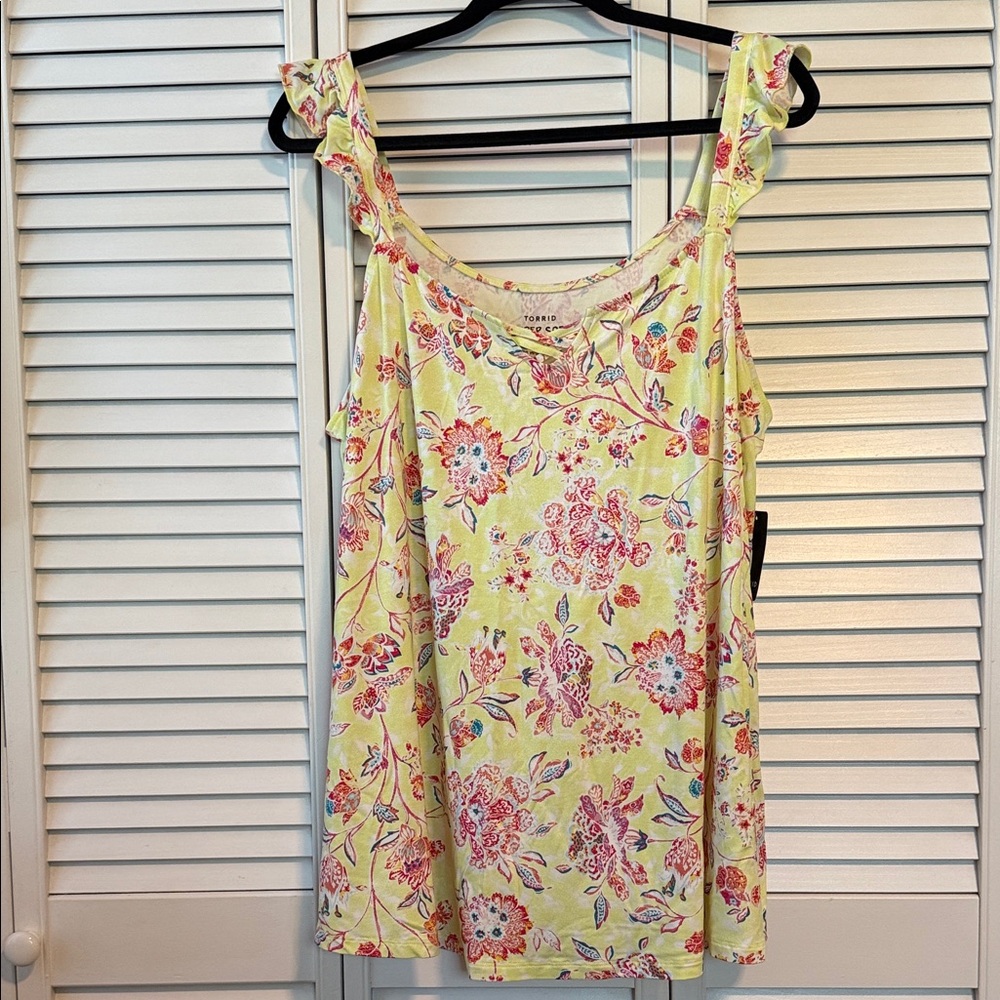 Torrid Yellow Floral Tank Top